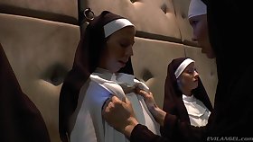 Sinful nuns with juicy bubble asses are get-at-able for anal dilation and masturbation